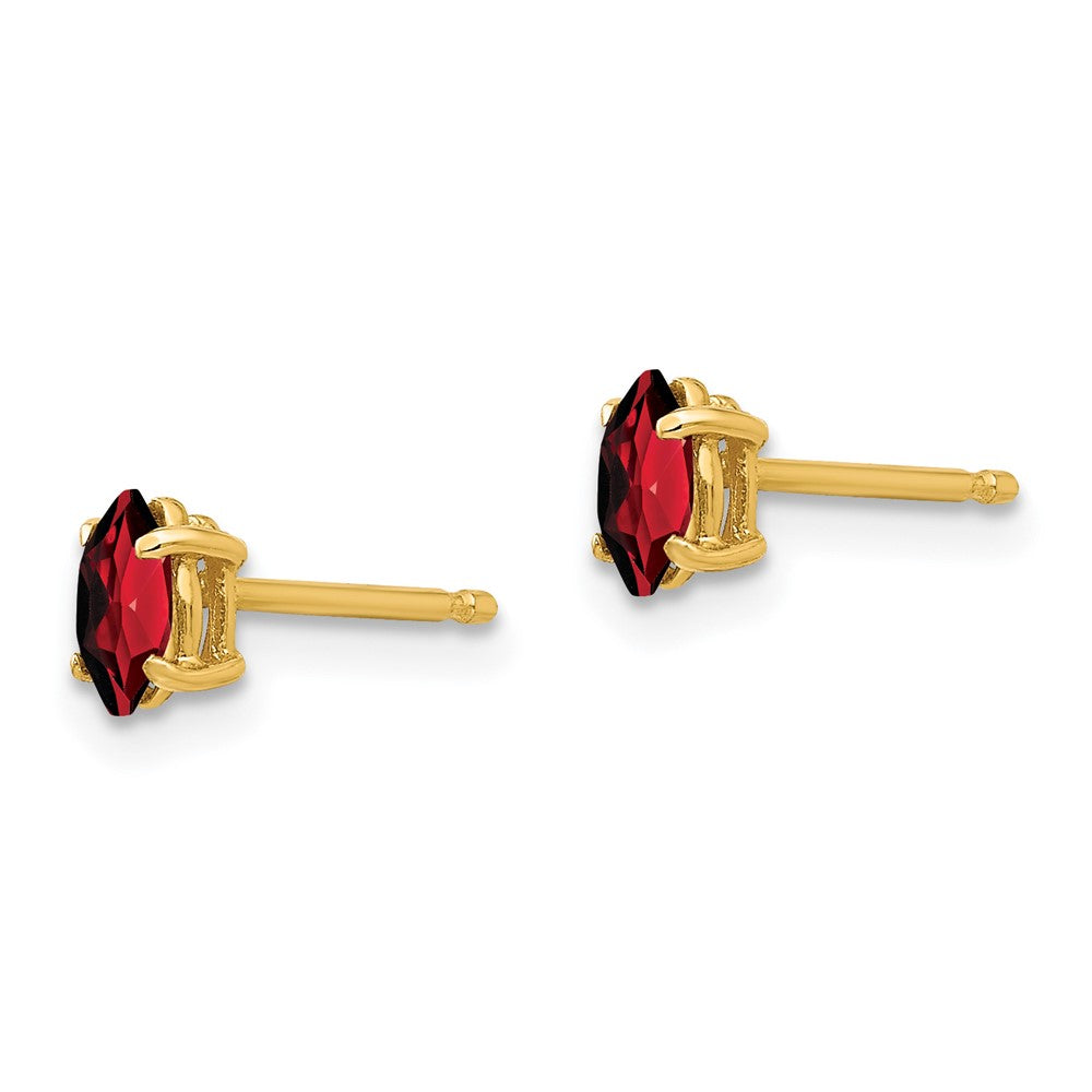 14k 5x Marquise Garnet Post Earrings