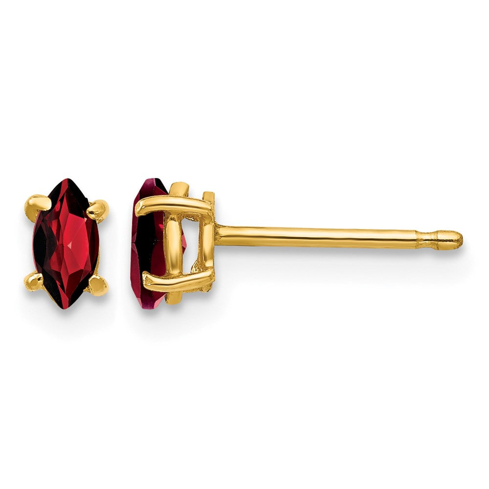 14k 5x Marquise Garnet Post Earrings