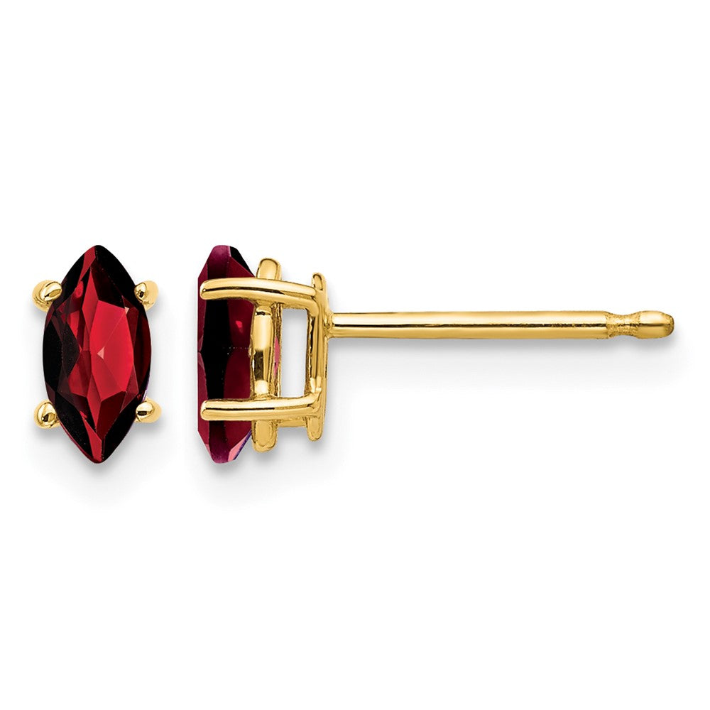 14k 6x Marquise Garnet Post Earrings