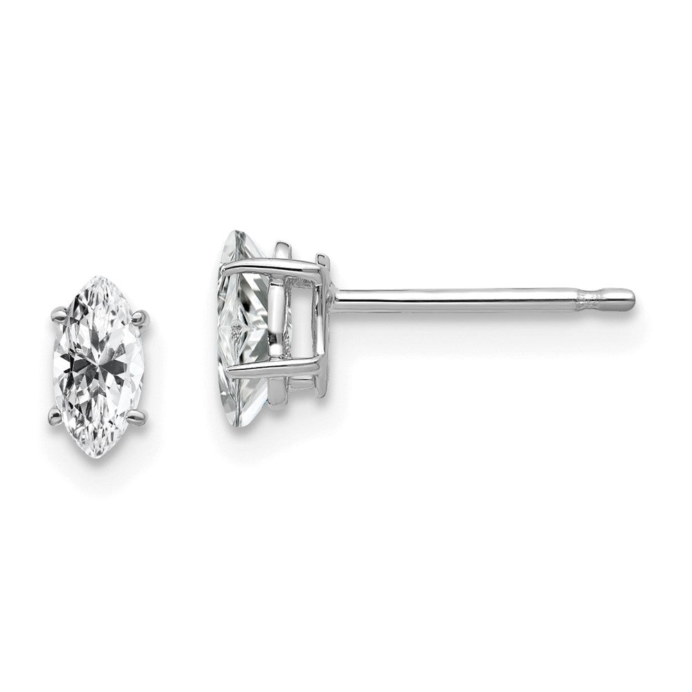 14k White Gold 6x Marquise Cubic Zirconia earring