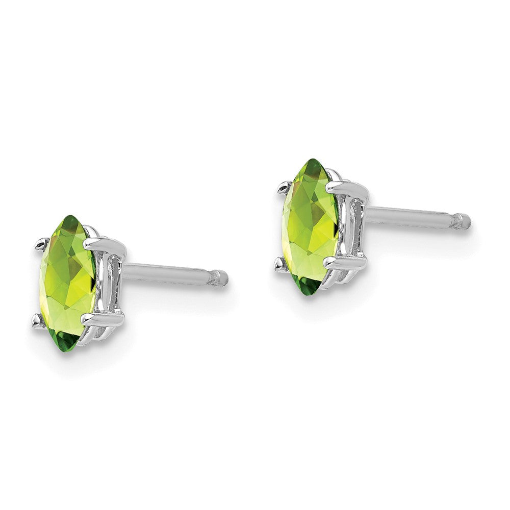 14k White Gold 6x Marquise Peridot earring