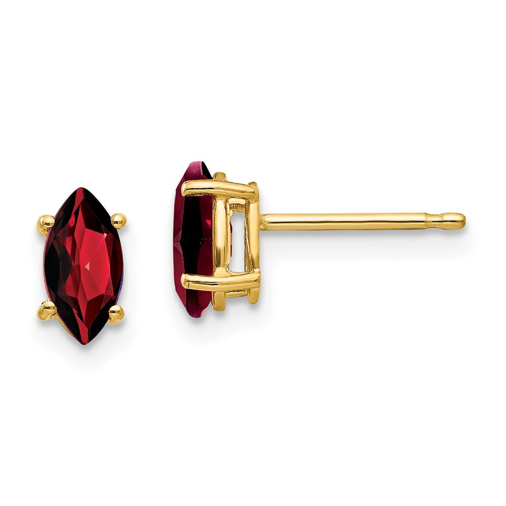 14k 7x Marquise Garnet earring
