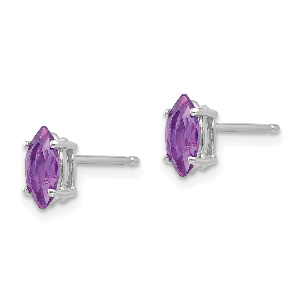 14k White Gold 7x Marquise Amethyst earring
