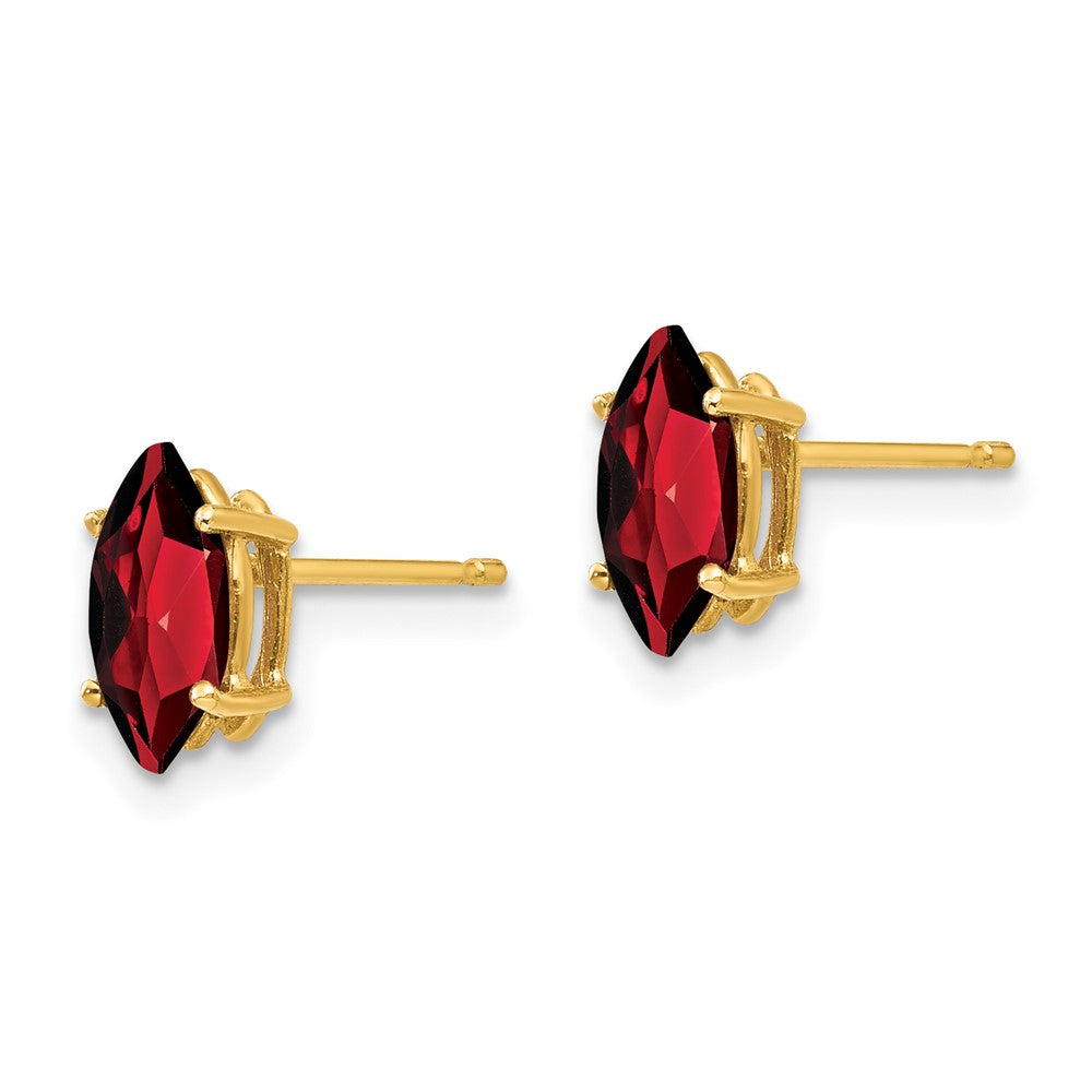 14k 8x Marquise Garnet Post Earrings