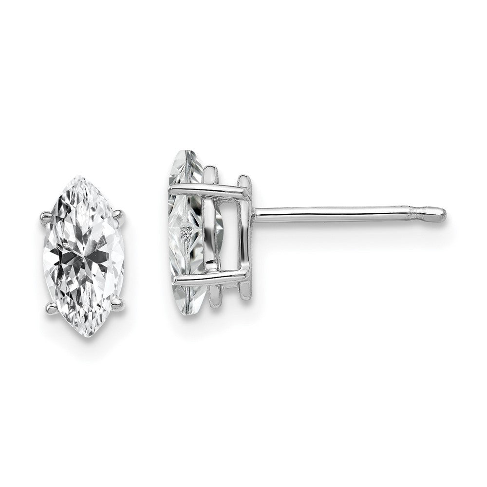 14k White Gold 8x Marquise Cubic Zirconia earring