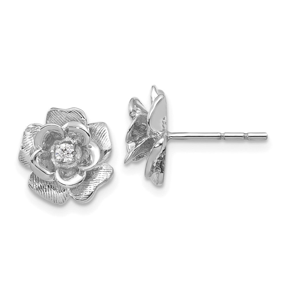 14k White Gold AAA Diamond earring