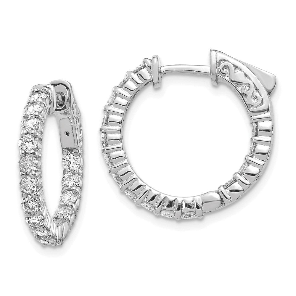 14kw 1.5ct G H I True Light Moissanite Hoop w/Safety Clasp Earrings