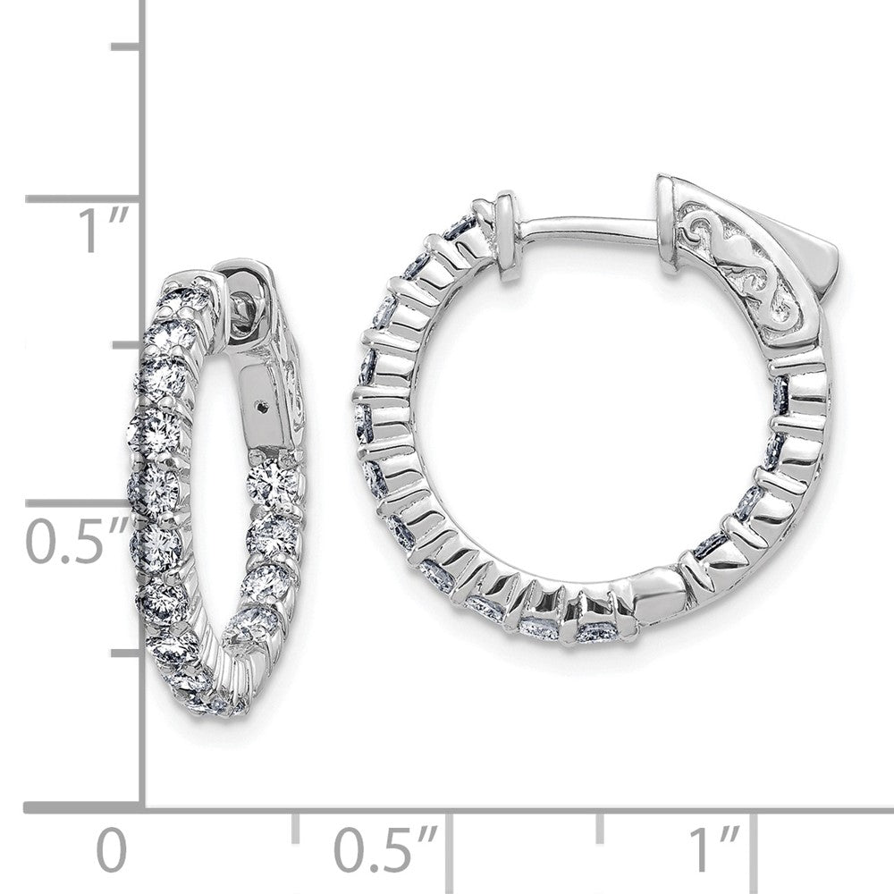 14kw 1.5ct G H I True Light Moissanite Hoop w/Safety Clasp Earrings