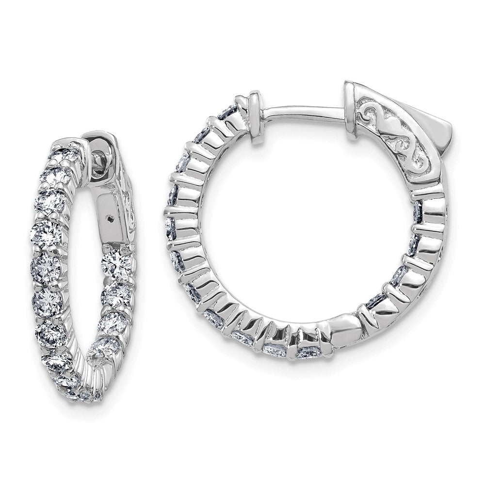 14kw 1.5ct G H I True Light Moissanite Hoop w/Safety Clasp Earrings