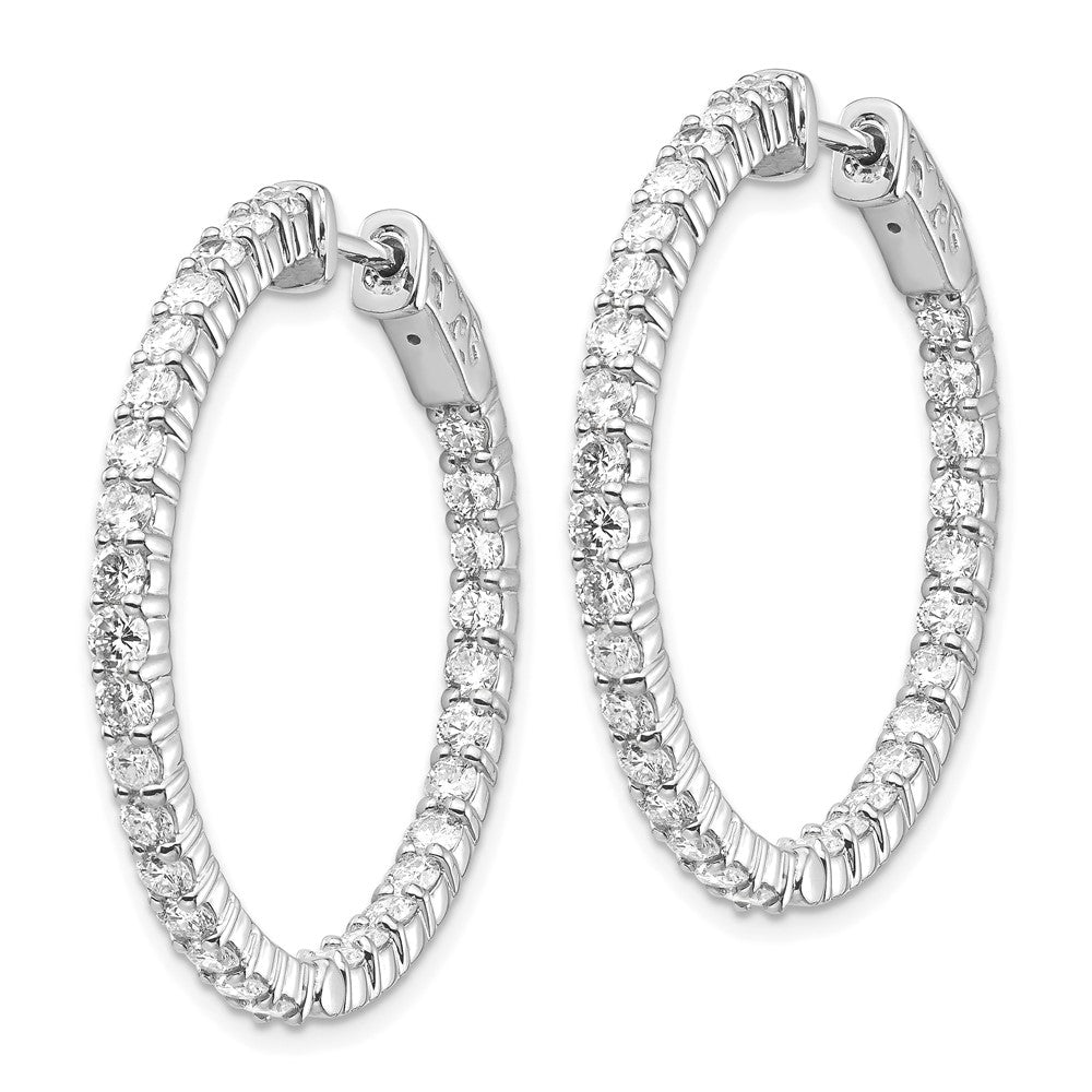 14k White Gold 3ct. G H I True Light Moissanite Hoop w/Safety Clasp