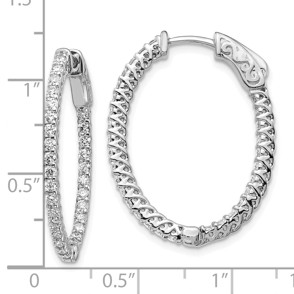 14kw 1.2ct G H I True Light Moissanite Hoop w/Safety Clasp Earrings