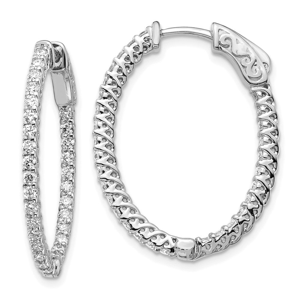 14kw 1.2ct G H I True Light Moissanite Hoop w/Safety Clasp Earrings