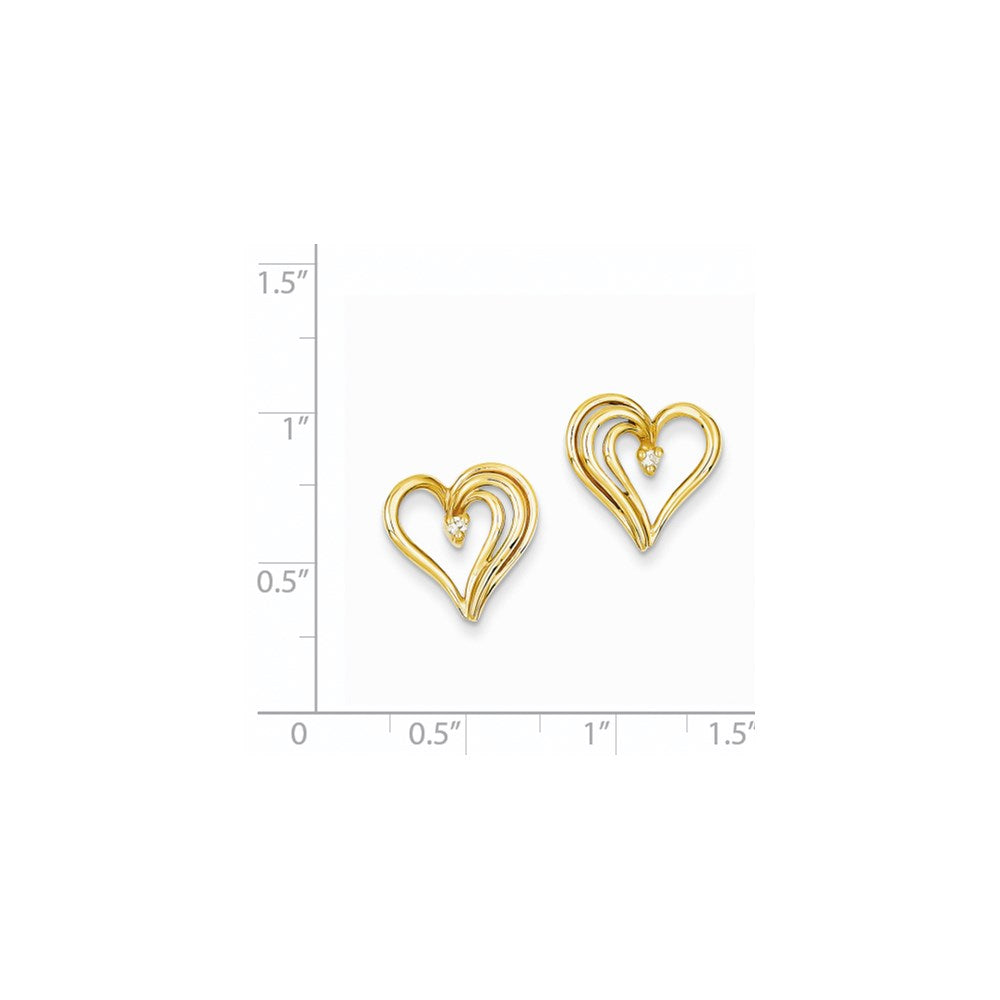 14k AA Diamond heart earring