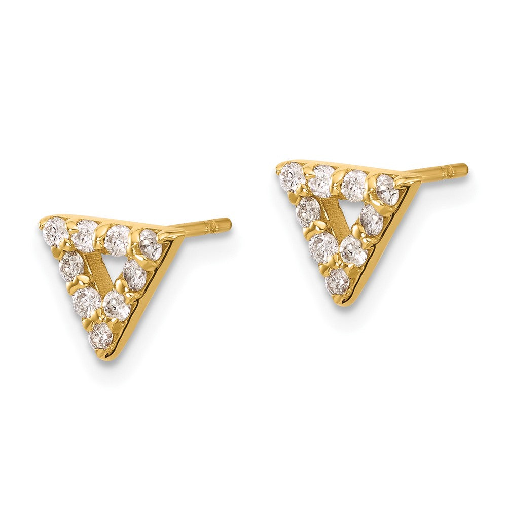 14k 1/3 carat Diamond Open Triangle Post Earrings