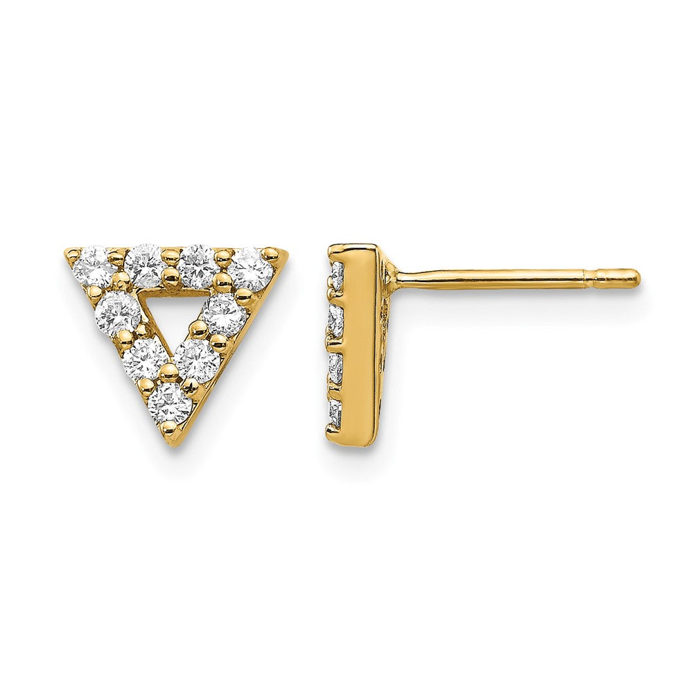 14k 1/3 carat Diamond Open Triangle Post Earrings