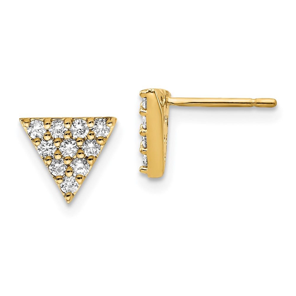 14k 1/3 carat Diamond Cluster Triangle Post Earrings