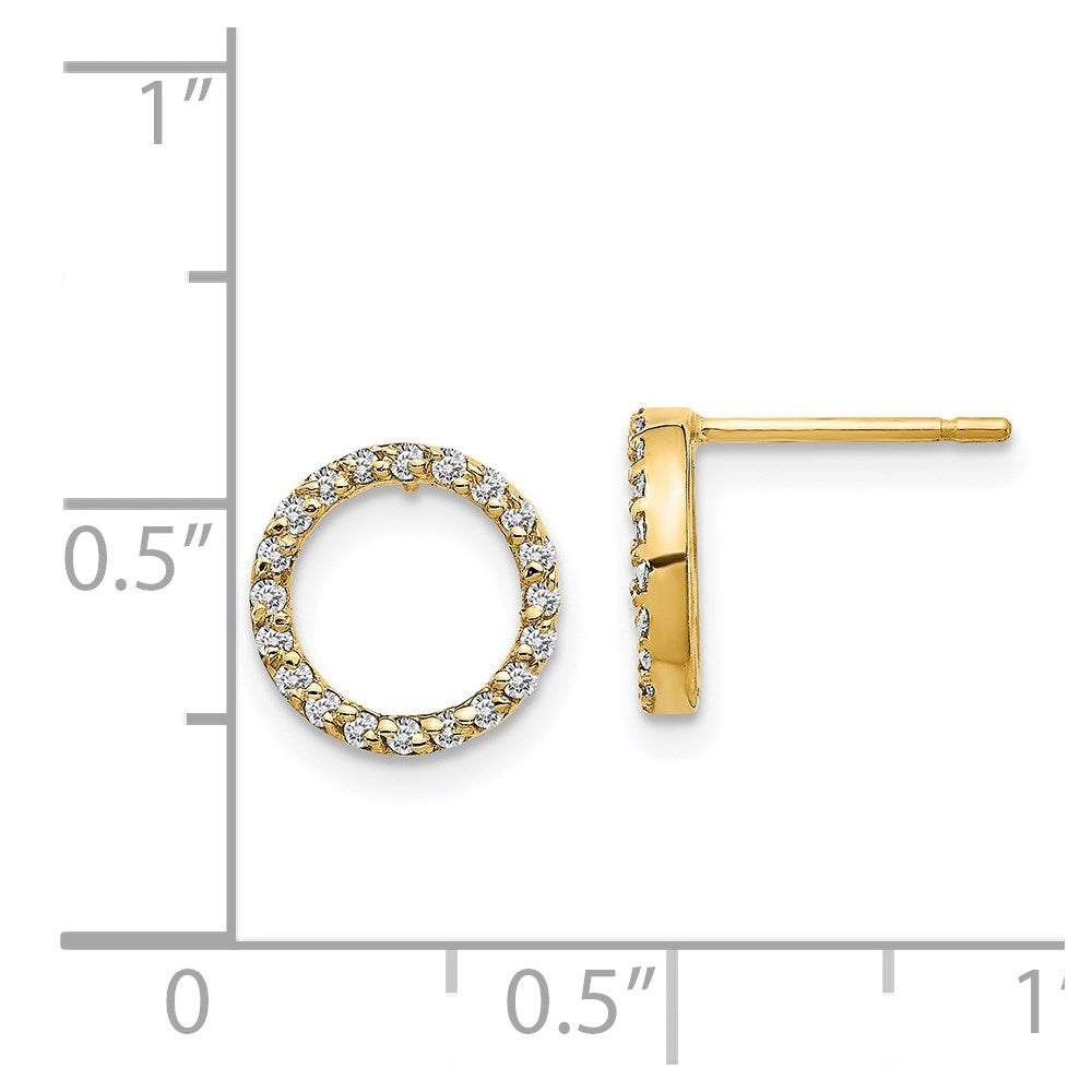 14k Diamond Open Circle Earrings