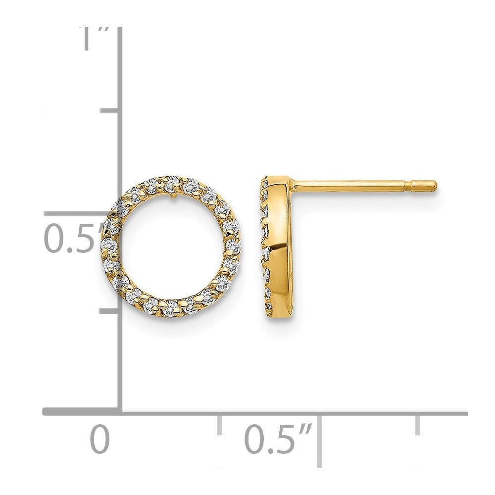 14k 1/6 carat Diamond Open Circle Post Earrings