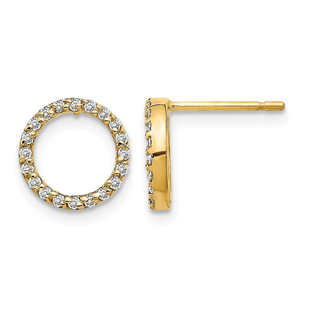 14k 1/6 carat Diamond Open Circle Post Earrings