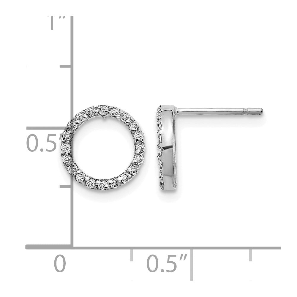 14k White Gold 1/6 carat Diamond Open Circle Post Earrings