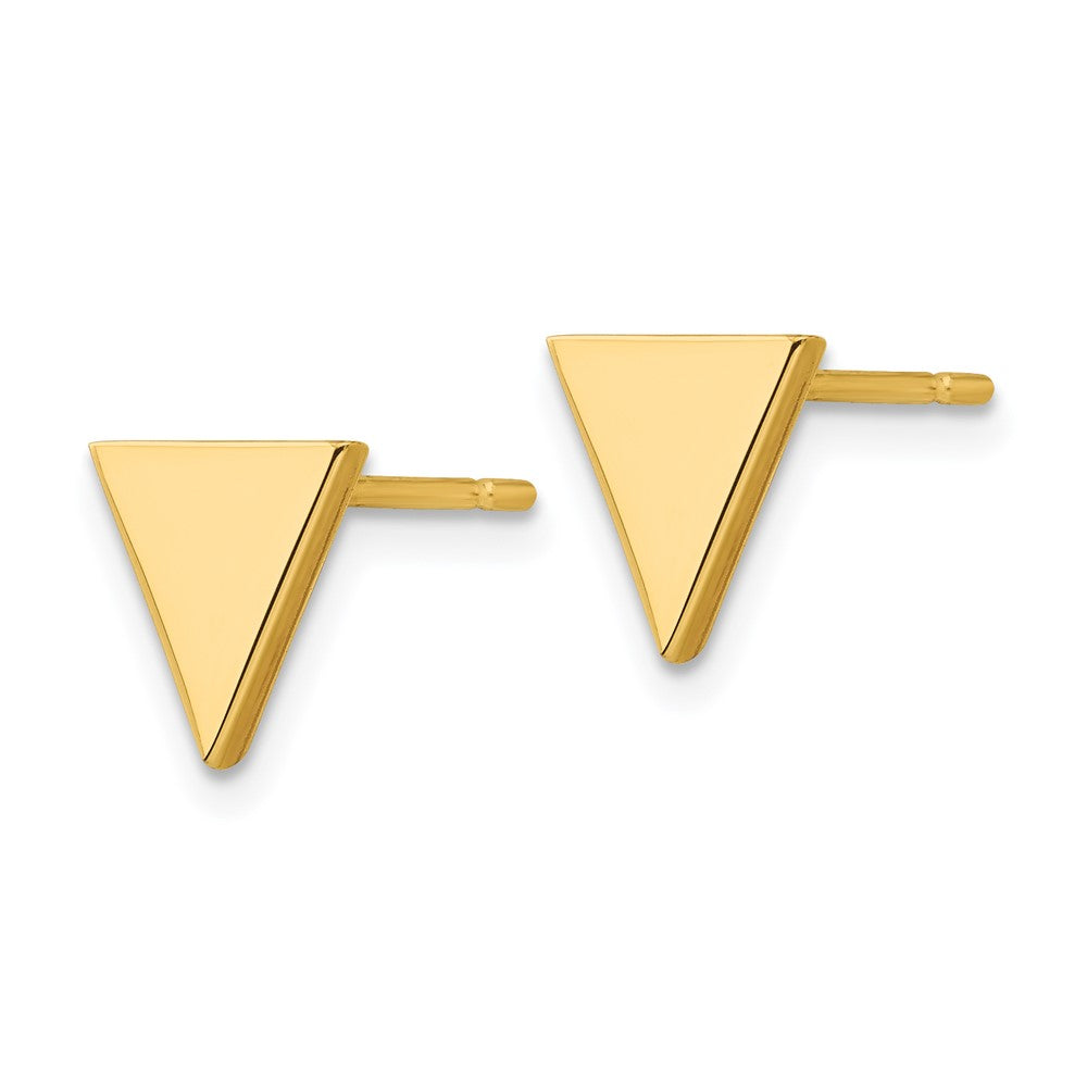 14k Triangle Post Earrings