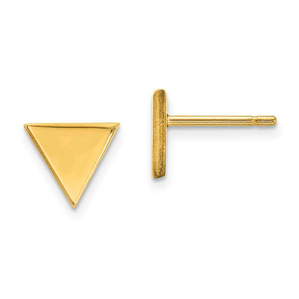 14k Triangle Post Earrings