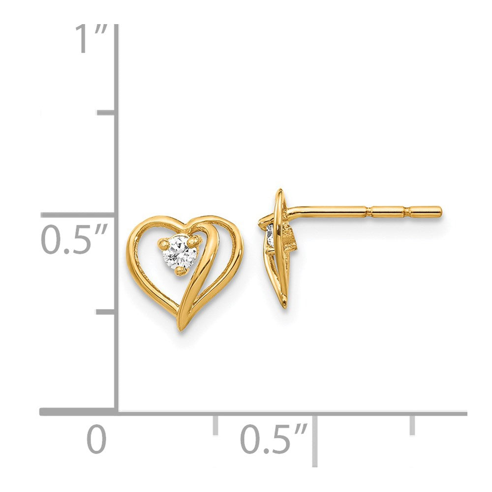 14k AA Diamond Heart Earrings