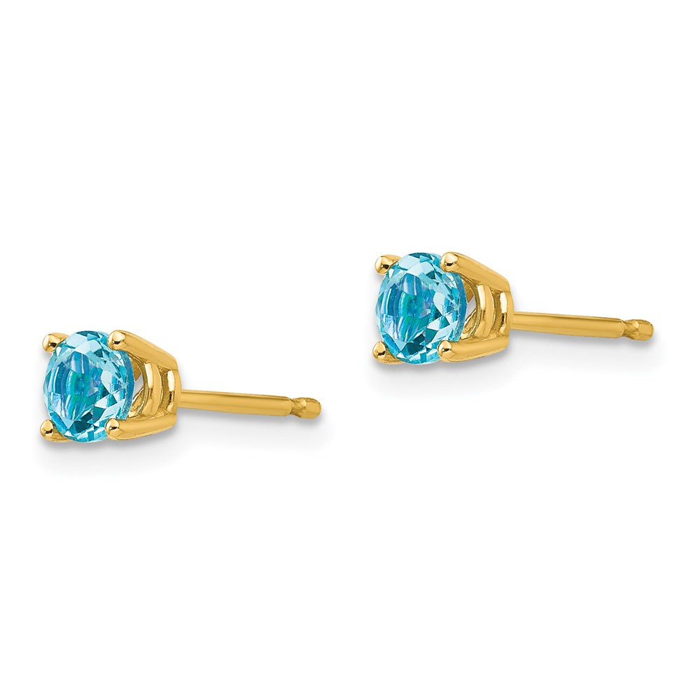 14k Blue Topaz Earrings
