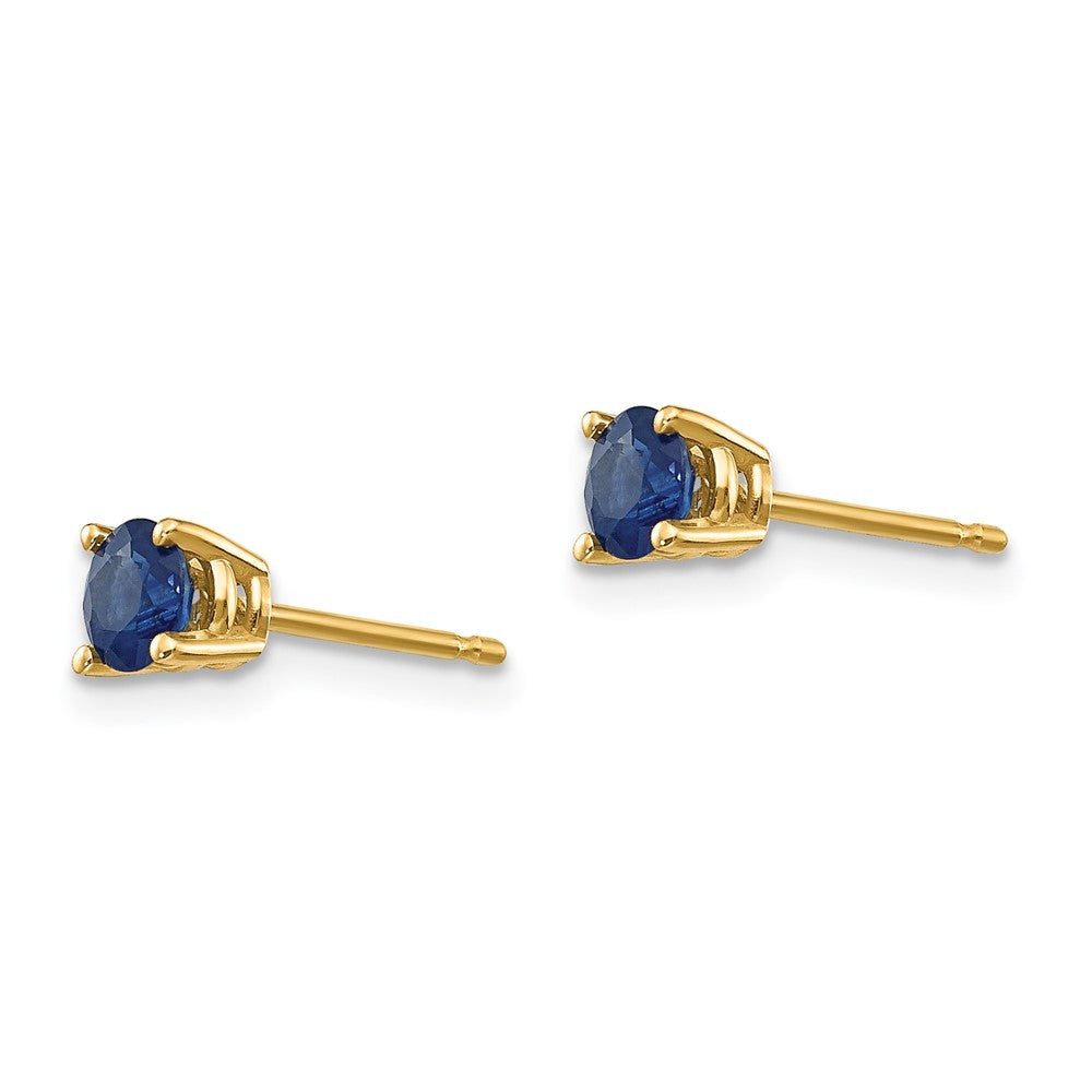 14k Round Sapphire Post Earrings