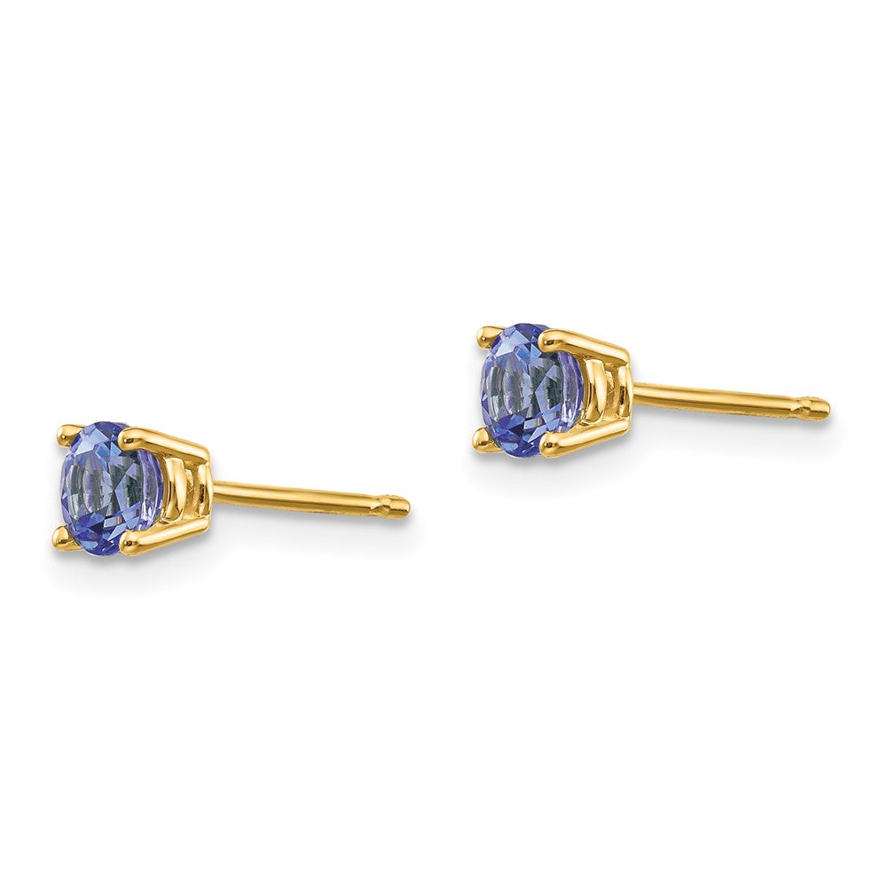 14k Round Tanzanite Post Earrings