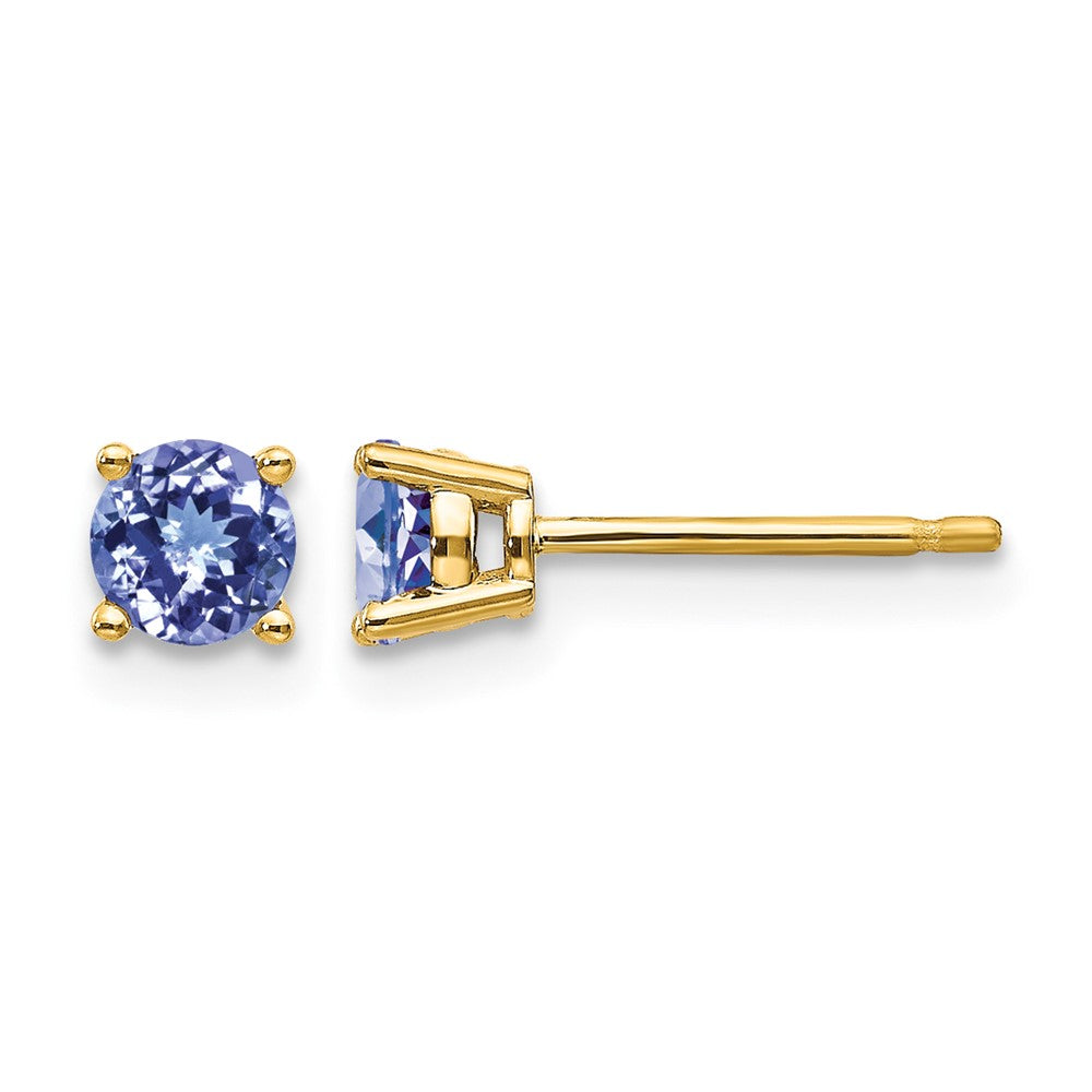 14k Round Tanzanite Post Earrings
