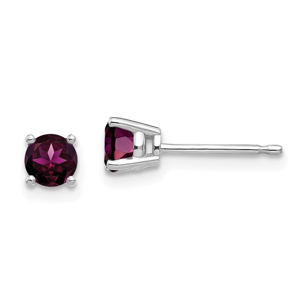 14k White Gold Rhodolite Garnet Earrings