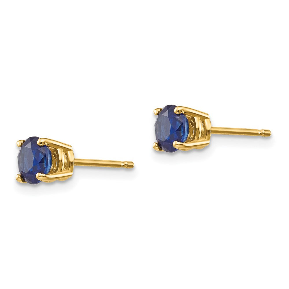 14k Round Sapphire Post Earrings
