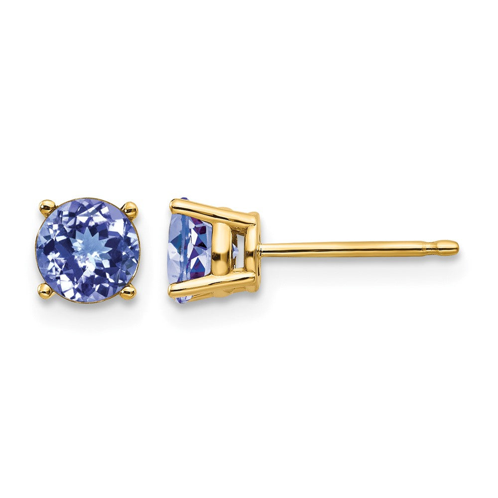 14k Round Tanzanite Post Earrings