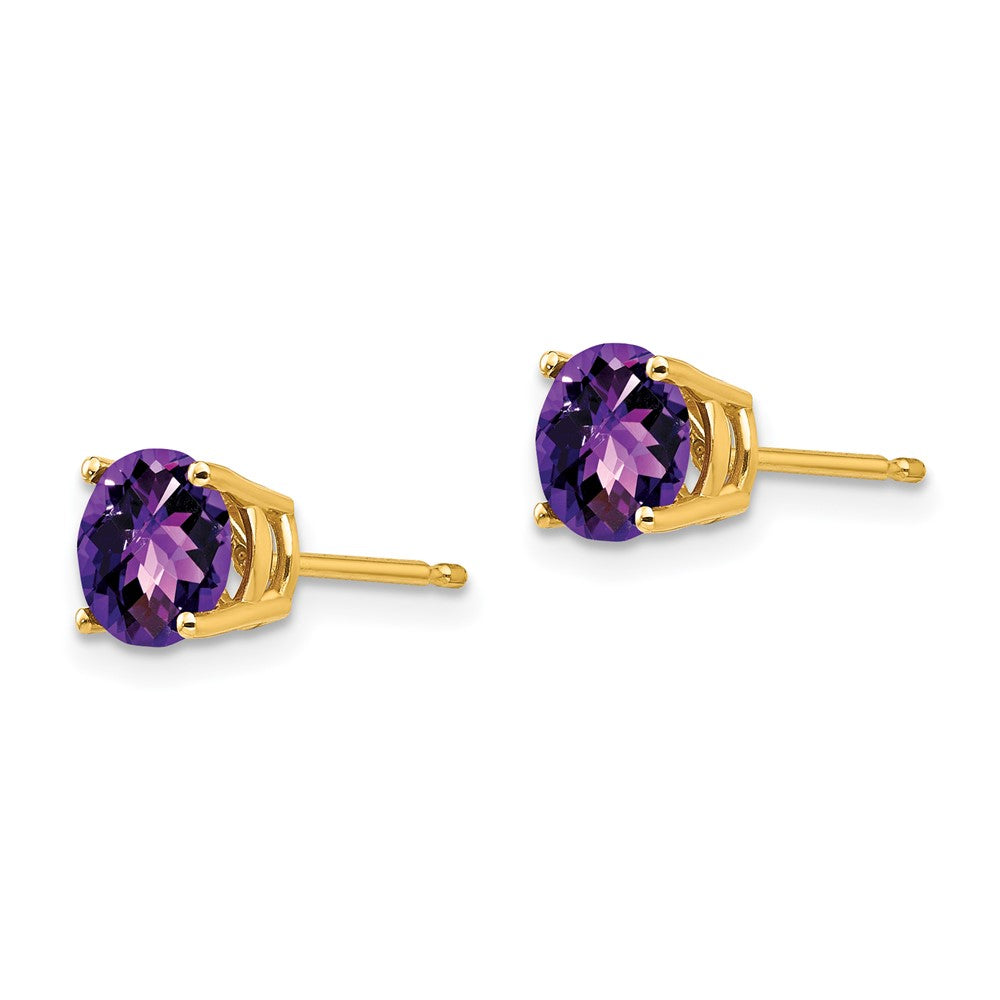 14k Amethyst Checker Earrings
