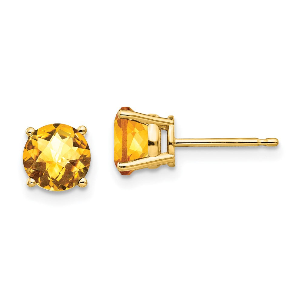 14k Citrine Checker Earrings