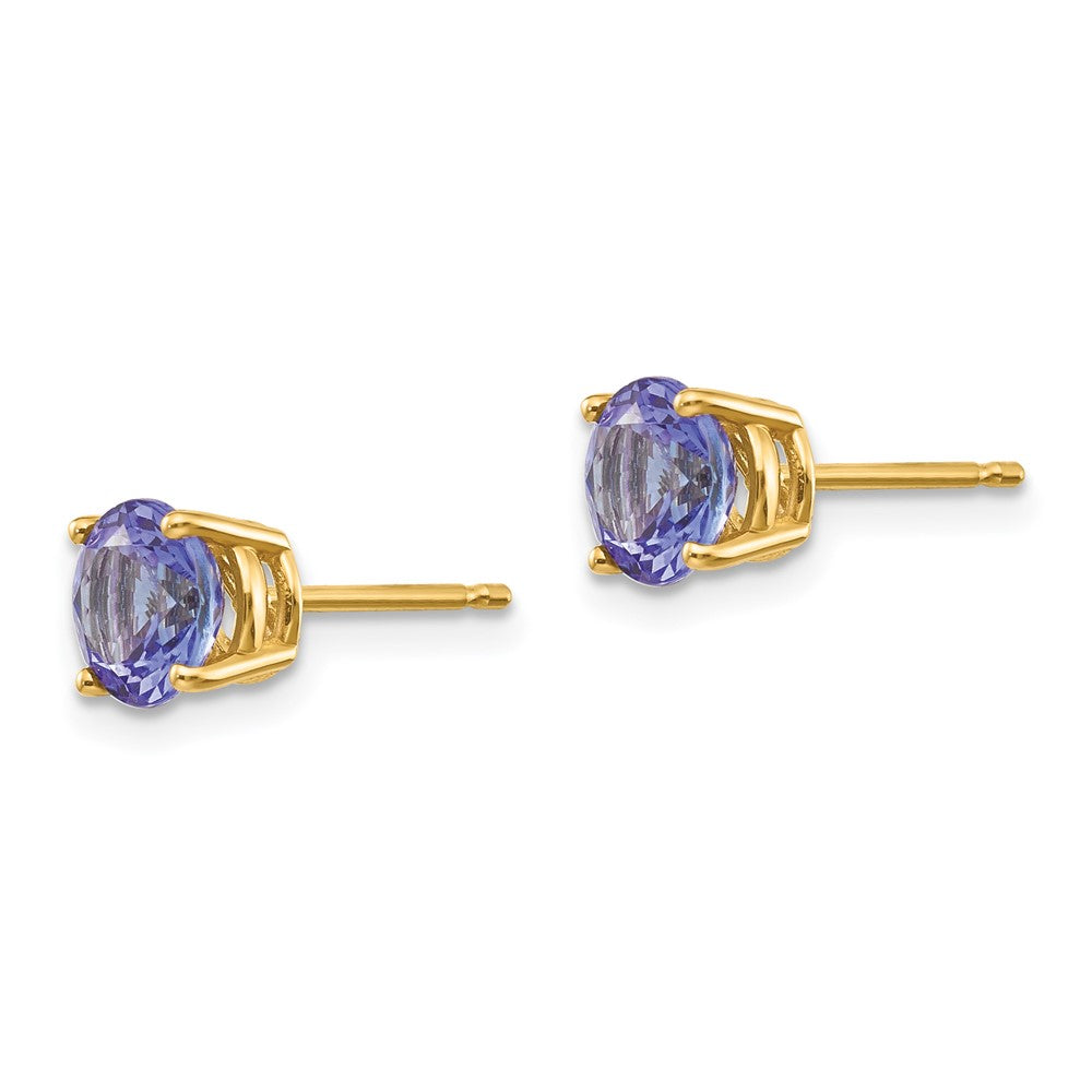 14k Round Tanzanite Post Earrings