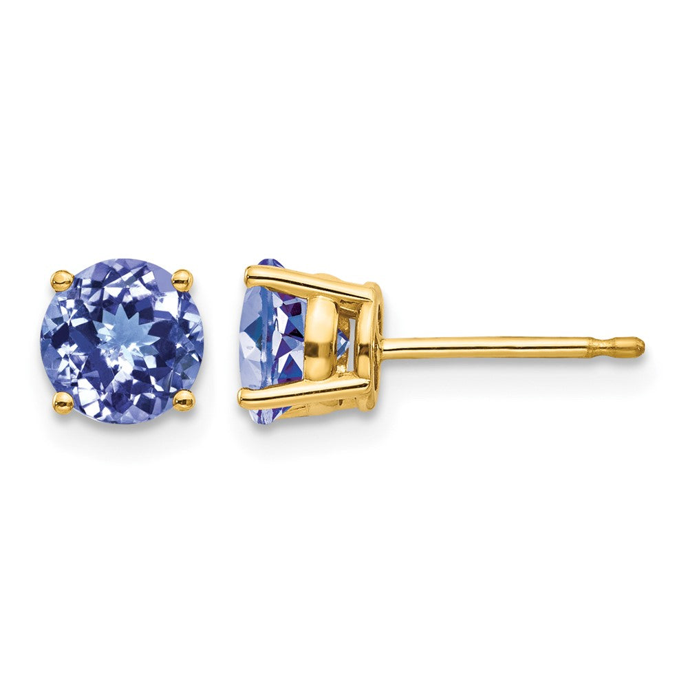 14k Round Tanzanite Post Earrings