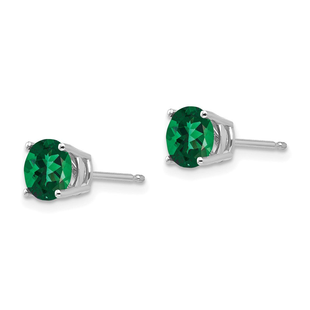 14k White Gold Mount St. Helens Round Stud Earrings