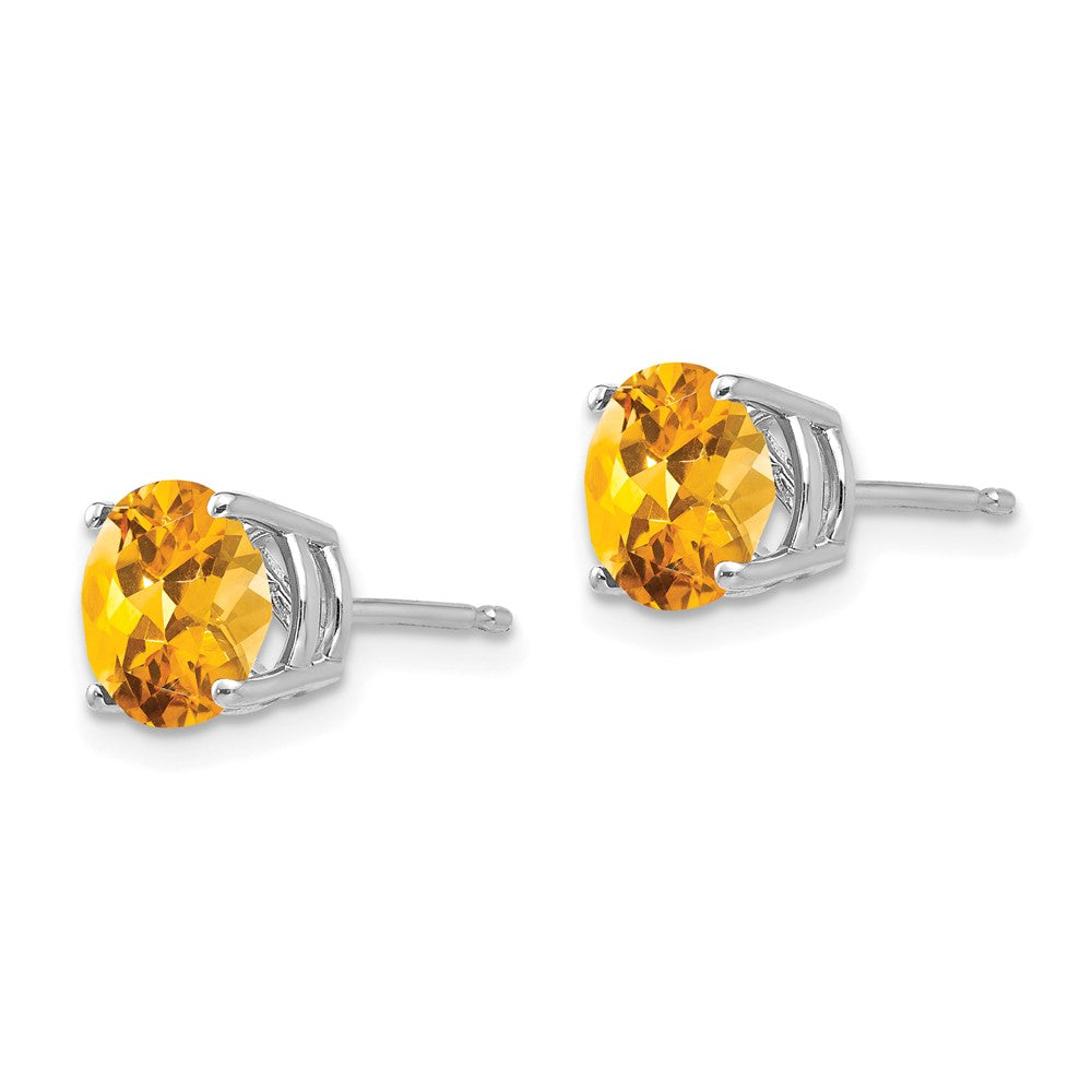 14k White Gold Citrine earring