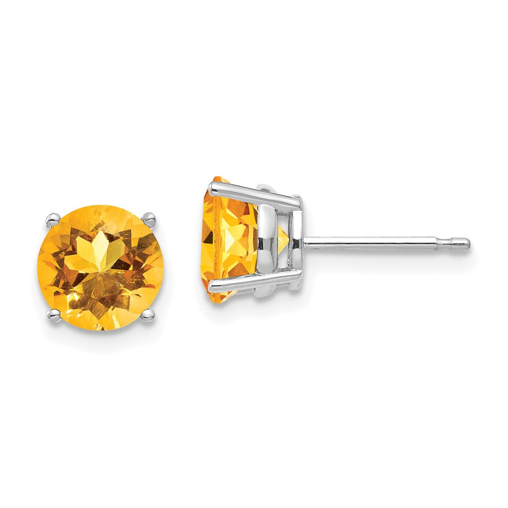 14k White Gold Citrine earring