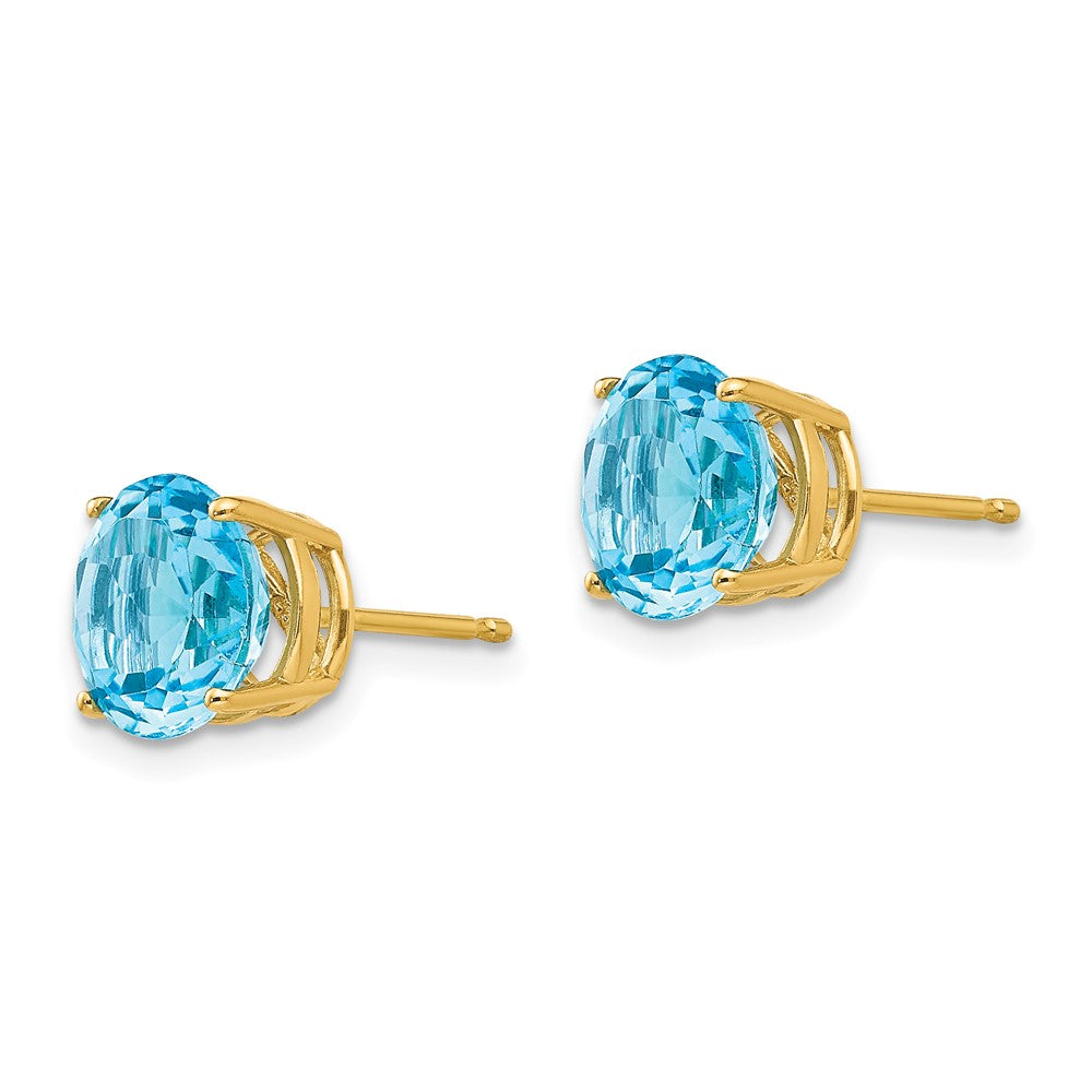 14k Blue Topaz Post Earrings
