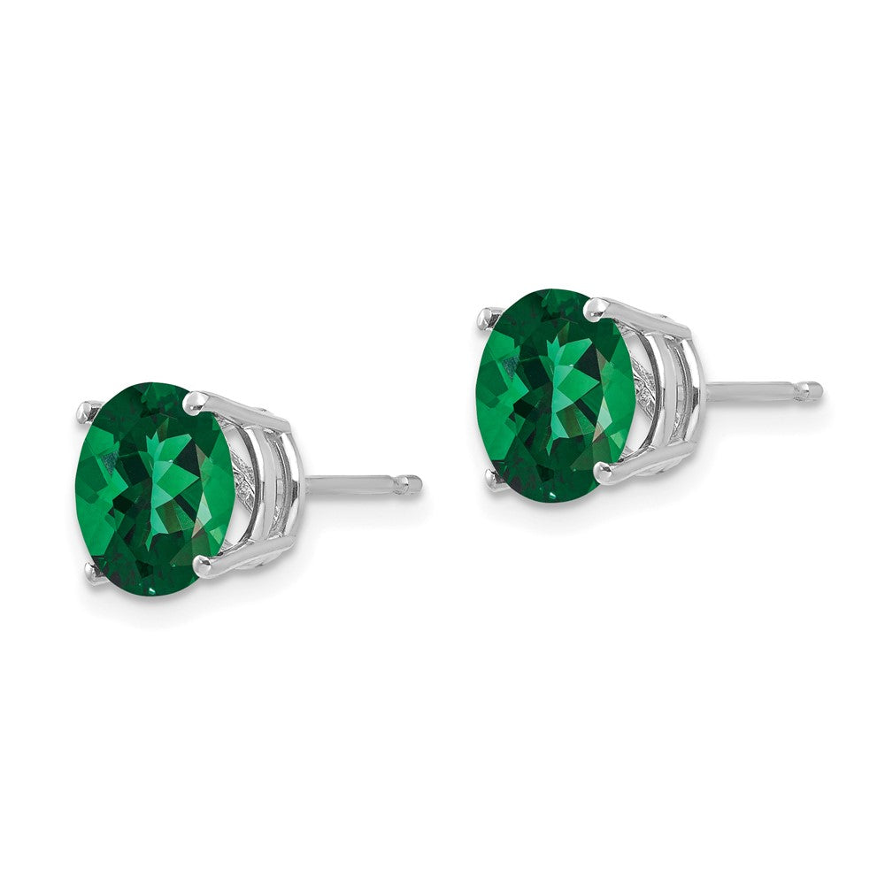 14k White Gold Round Mount St. Helens Stud Earrings