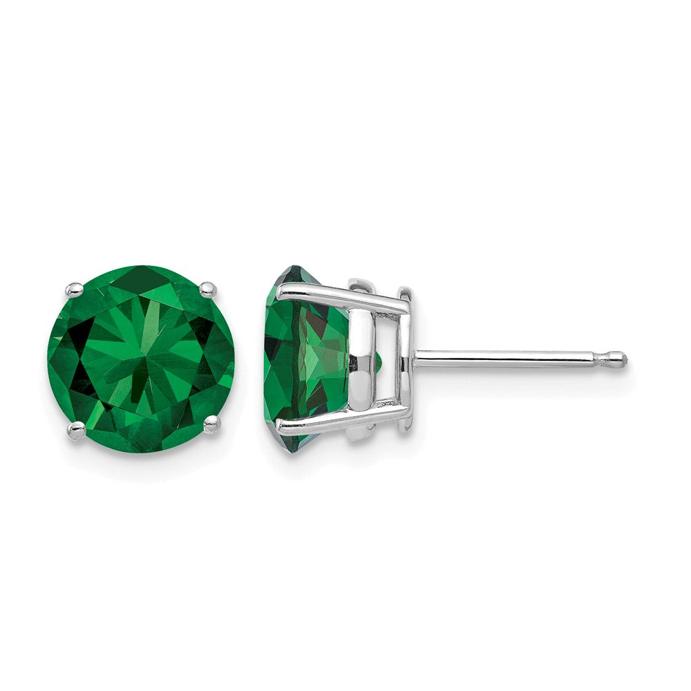 14k White Gold Round Mount St. Helens Stud Earrings