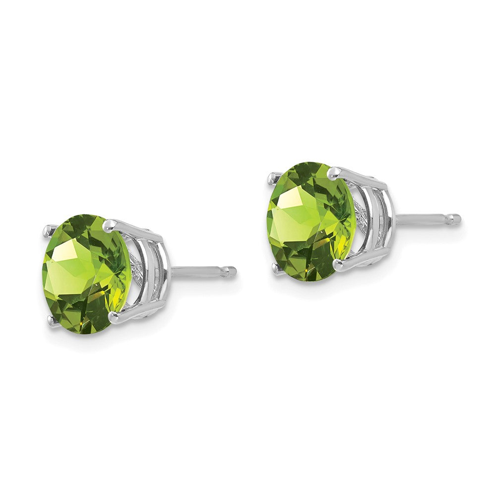 14k White Gold Peridot Earring