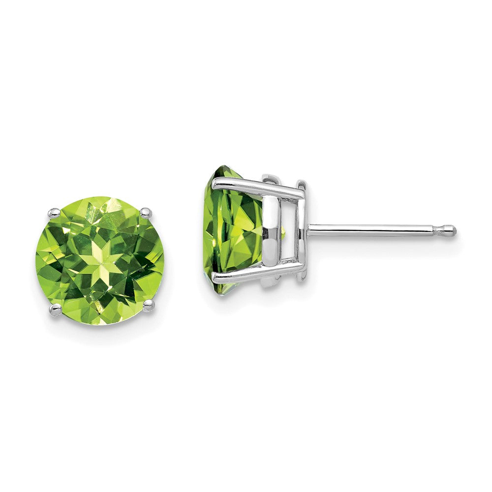 14k White Gold Peridot Earring