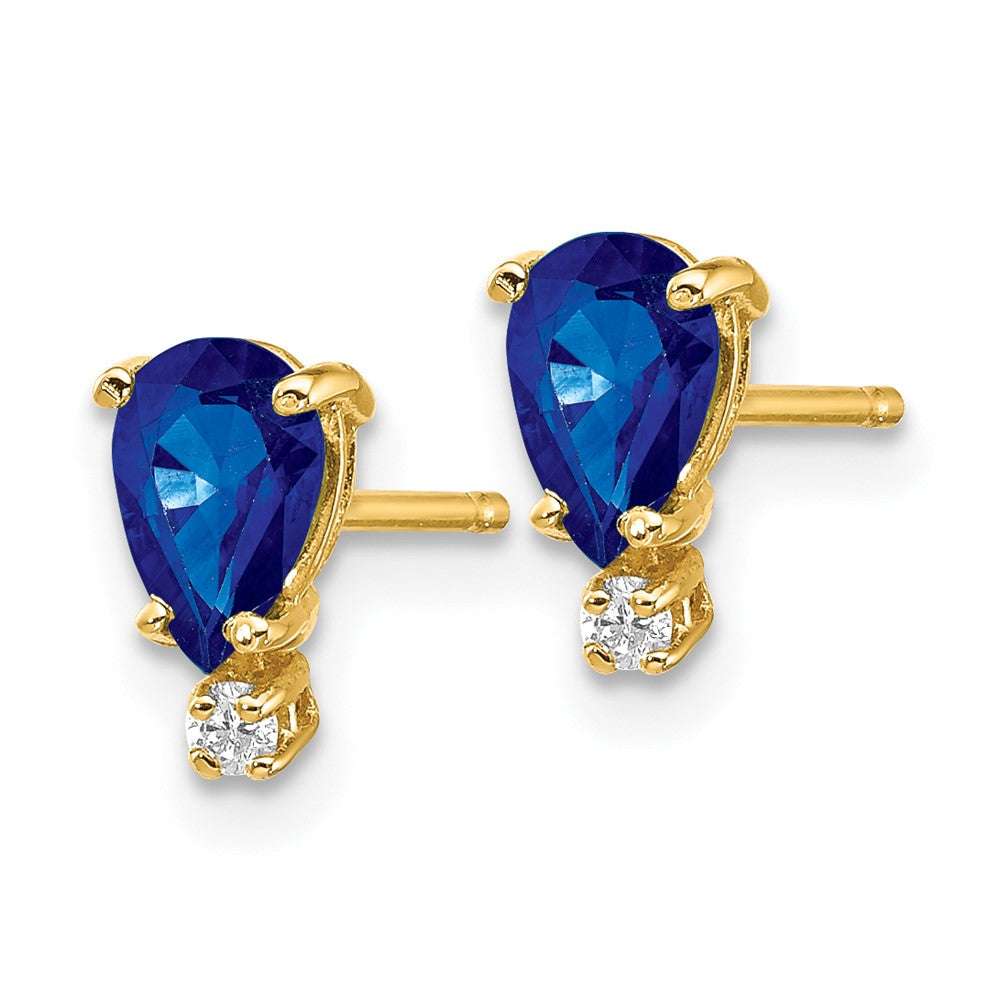 14k Sapphire Diamond Earrings