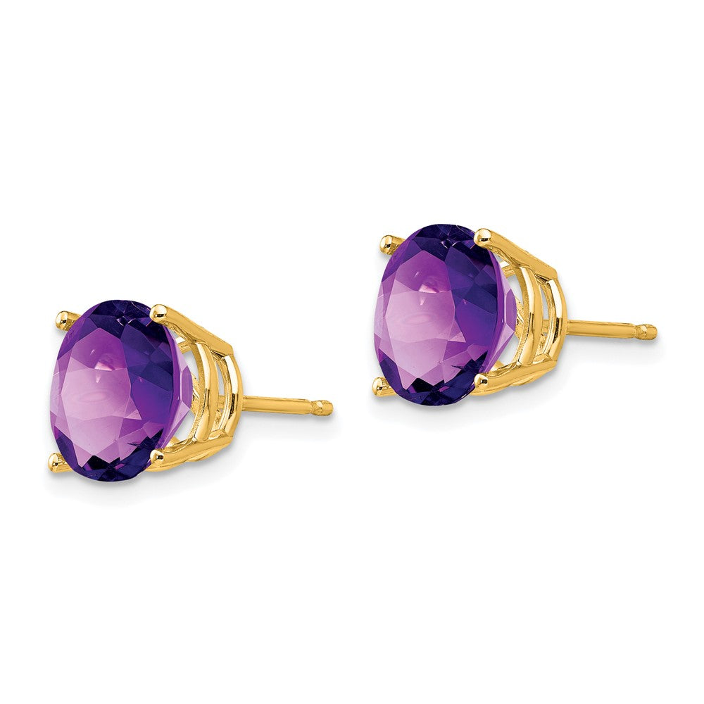 14k Round Amethyst Stud Earrings