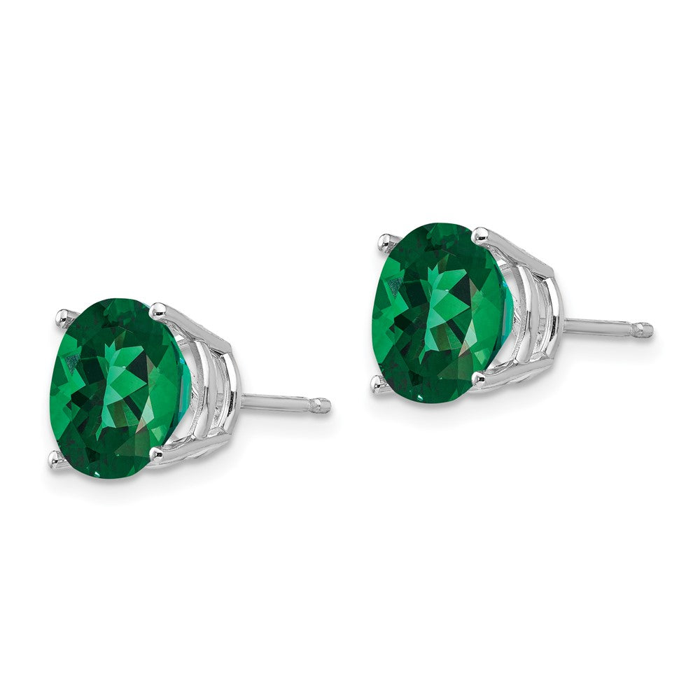 14k White Gold Round Mount St. Helens Post Earrings