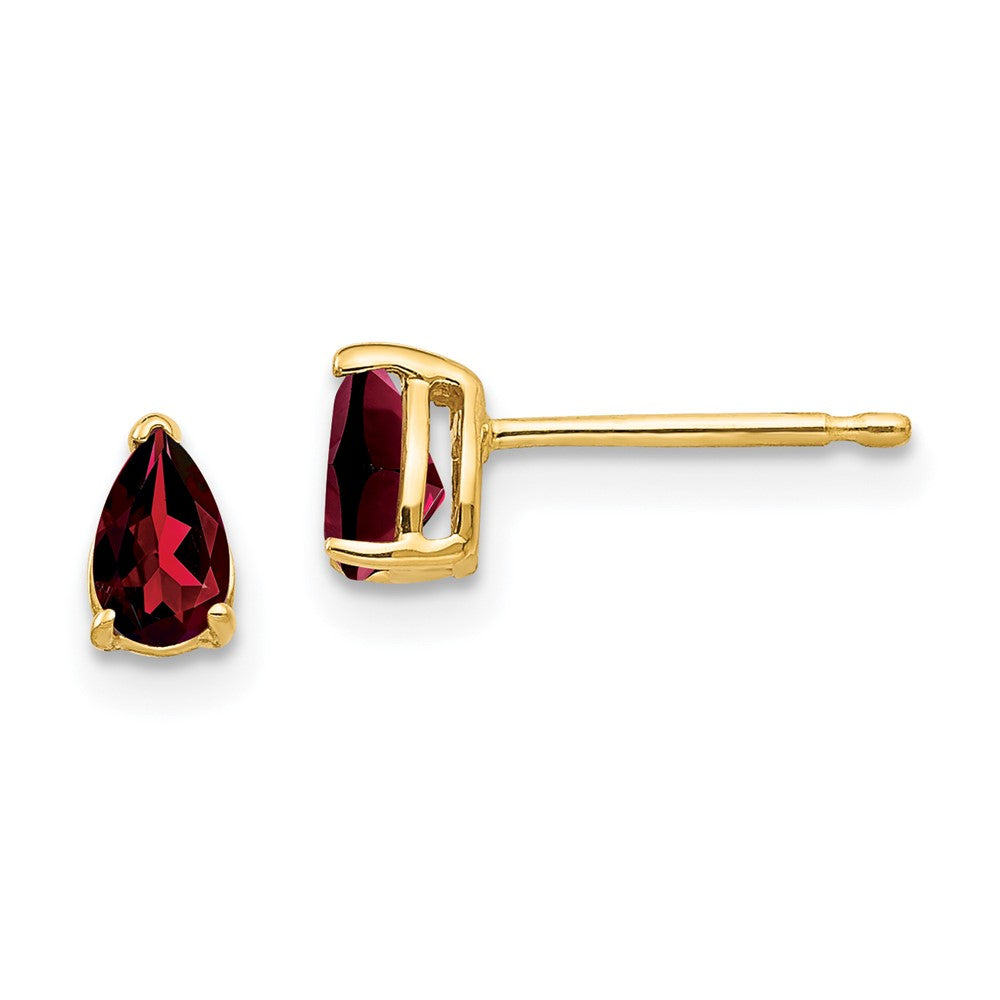 14k 5x Pear Garnet Earrings
